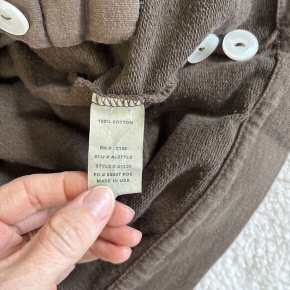 Fresh Produce Top Shirt Womens XXL Brown 3/4 Sleeve Button Beach Vacation - Picture 6 of 6